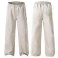 Oversize beige cotton straight-leg trousers with elastic drawstring waist for men - 3XL / Apricot