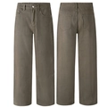 Mud brown heavy denim wide-leg casual pants in vintage American high street style - 3XL / Brown