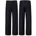 Pantaloni neri classici a gamba dritta in tessuto strutturato con un elegante drappeggio - S / Nero
