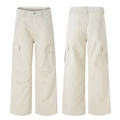Μπεζ unisex baggy cargo παντελόνι με ελαστική μέση και πολλές τσέπες - 3XL / Ζαχαρί