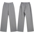 Pantalón de traje gris para hombre de pernera ancha con cierre de botón y bolsillo trasero - 3XL / Gris