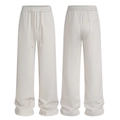 Pantaloni sportivi in pile grigio chiaro da uomo con vita elastica e gamba dritta - 3XL / Grigio