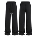 Pantaloni sportivi neri da uomo larghi in pile con coulisse in vita e tasche laterali - 3XL / Nero