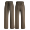 Pantaloni casual da uomo marrone scuro con gamba dritta e vita con coulisse - 3XL / Marrone Scuro