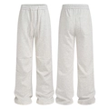 Pantalón deportivo de punto gris, corte ancho con cordón, vista frontal y posterior cómoda - 3XL / Gris Mezcla