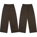 Dunkelbraune Wide-Leg Cargo-Hose mit Sternennieten und geradem Schnitt-Design - S / Dunkelbraun