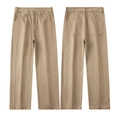 Vorder- und Rückansicht der khaki-farbenen weiten Freizeithose mit lockerem, geradem Schnitt - EU 28 / Khaki