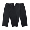 Klassieke zwarte jeans met wijde pijpen, hoge taille en ontspannen rechte pasvorm voor iedereen - S / Zwart