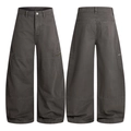 Dunkelgraue Vintage-Cargohose für Herren mit Reißverschlusstaschen und weitem Beinschnitt - XS / Dunkelgrau