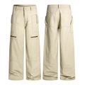 Losse vintage kaki cargobroek voor heren met meerdere zakken en ritsdetails - XS / Abrikoos