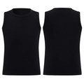 Klassieke zwarte geribbelde tanktop met ronde hals en vintage getextureerd materiaal - S / Zwart