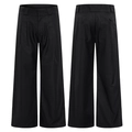 Pantaloni uomo retrò neri con pieghe, gamba larga e resistente tessuto twill - S / Nero