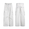 Pantaloni cargo da uomo grigio chiaro ad asciugatura rapida con tasche e coulisse - S / Bianco Sporco