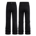Schwarze Slim-Fit-Herrenjeans im Micro-Flare-Stil mit Distressed-Details und hoher Taille - S / Schwarz