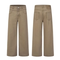 Pantalon homme coupe large droite en kaki marron avec design classique cinq poches - S / Kaki