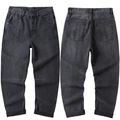 Losse herenjeans met rechte pijpen in gewassen donkergrijs met klassiek vijfzakmodel - EU 38 / Zwart