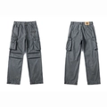 Pantaloni cargo uomo grigio lavato con multitasche e fondo gamba regolabile loose fit - S / grigio scuro