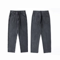 Jean en denim gris foncé délavé à coupe droite, vues de face et de l'arrière - EU 29 / Noir et Gris