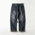 Jeans uomo slim fit blu scuro lavato a gamba dritta con risvolto sul fondo - EU 38 / Blu scuro