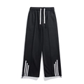 Pantaloni sportivi neri da uomo larghi con coulisse bianca e strisce sulla gamba - M / Nero