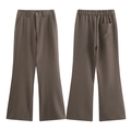 Pantalones de hombre acampanados de seda de hielo marrón café con pierna ancha - 3XL / café