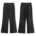 Pantalón negro de seda de hielo para hombre con corte acampanado y caída fluida casual - 2XL / Negro