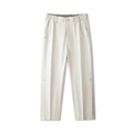 Pantalones rectos American high street blanco crema con detalles de remaches metálicos - 3XL / Albaricoque
