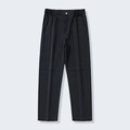Dark grey loose fit straight leg cargo pants with elastic waist and knee stitching detail - 3XL / Black