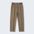 Men's loose straight leg brown cargo pants with elastic waist and knee stitching - 3XL / Camel