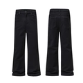 Schwarze Schlagjeans für Herren in Slim-Fit-Passform aus elastischem Denim-Stoff - S / Schwarz