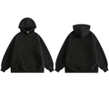 Classic black heavyweight oversized hoodie, loose fit style showing front and back views - M / Black