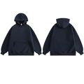 Classic navy blue heavyweight oversized hoodie with front kangaroo pocket and ribbed cuffs - M / Navy Blue