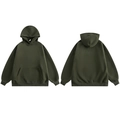 Deep green heavyweight oversized hooded sweatshirt with front kangaroo pocket for men - M / Army Green