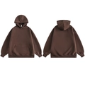 Oversized deep brown heavyweight hoodie featuring kangaroo pocket and dropped shoulder - M / Brown