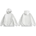 Unisex light grey heavy cotton blend hoodie with front kangaroo pocket and back view - M / White Floral