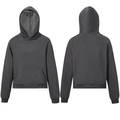 Sudadera minimalista gris oscuro de algodón grueso con un gran bolsillo canguro - S / gris oscuro