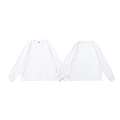 T-shirt bianca classica a maniche lunghe e girocollo per coppie, vista fronte e retro - M / Bianco