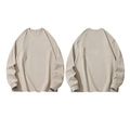 T-shirt a maniche lunghe beige con girocollo e design con spalle scese morbido - M / Cachi