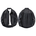 Retro schwarze Jeansjacke im Loose Fit mit überschnittenen Schultern und Brusttasche - M / Schwarz