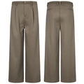 Retro-Hose mit weitem Bein in Kaffeebraun aus Wollmischung mit Falten und Gesäßtaschen - S / Braun