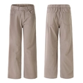 Men's khaki casual straight flared pants featuring elastic waist and side pockets - 3XL / Khaki