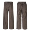 Brown high-waisted flared trousers with elastic waist and straight-leg casual design - 3XL / Khaki Gray
