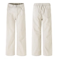 Creamy beige high-street flare trousers with elastic waist and classic five-pocket design - 3XL / Off White