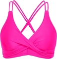 Neon pink bikini top with crisscross front and double shoulder straps for women - S / Bright Pink