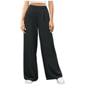 Detail der schwarzen Hose mit hohem Bund, Faltenfront und strukturierter Stoffoptik - S / Schwarz