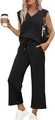 Detail van de elastische taille met trekkoord en zijzakken van de zwarte broek - S / Zwart