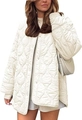 Detailed wave quilting on cream windproof jacket with ribbed cuffs and side slits - S / Tops / Apricot