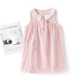 Camicia da notte bimbi in cotone a quadretti rosa con ricamo a coniglio e pizzo - 120 / Camicia da Notte Senza Maniche / Camicia da Notte Senza Maniche Rosa Gingham