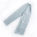 Blue gingham flannel nursing pants with full-length side velcro for easy dressing - Men's Gray Gingham Pants