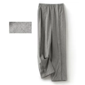 Men and women's warm grey cotton flannel patient pants with elastic waistband detail - Velcro Men's Gray Houndstooth Pants